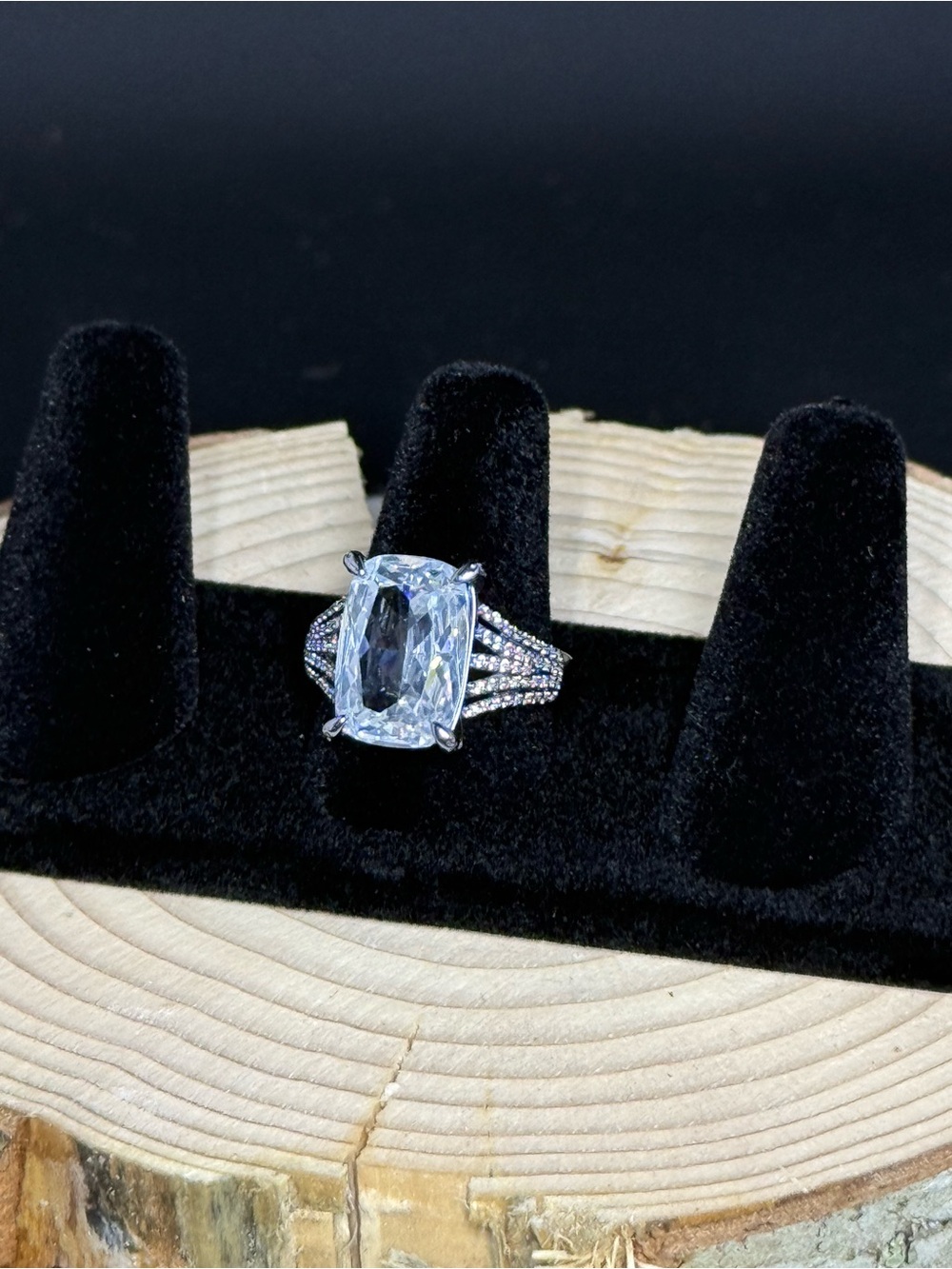 Bomb Party Heart of a Champion White Cushion-Cut Cubic Zirconia Cocktail Ring